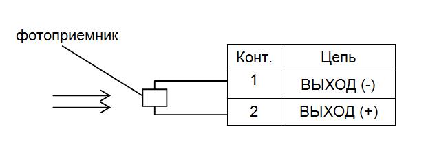 Схема внешних подключений фотодатчика ФД-02