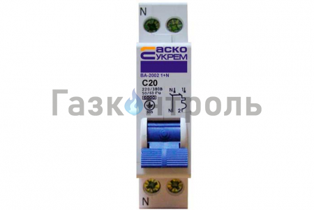 Выключатель УКРЕМ ВА-2002 2р (1+N) 20А АсКо фото 1